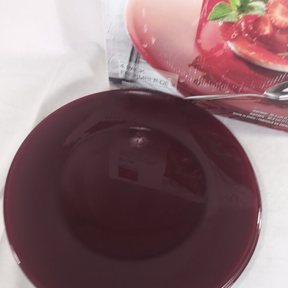 Bormioli Rocco Inca Set of 4 Charger Plates Red Glass 30.3cm 392906 Spain RARE - Picture 3 of 12